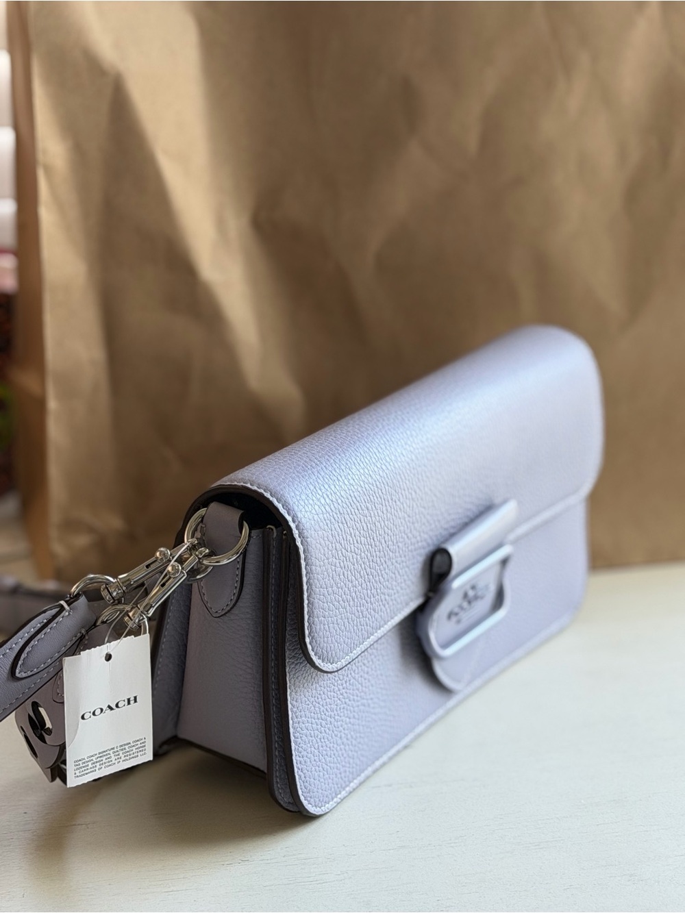 NWT Coach Morgan Shoulder Bag in Mist CJ619 - Picture 4 of 12
